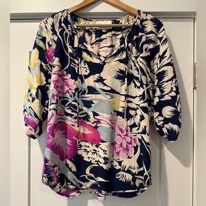 Yumi Kim Silk Blouse with Floral Print